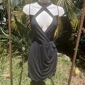 Elegant Black Halter Dress